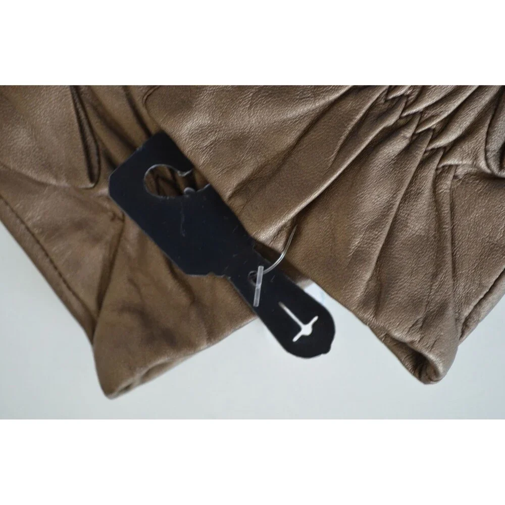 Target Chill Proof Womens Bronze Leather Acrylic Lined Gloves L/XL NWT